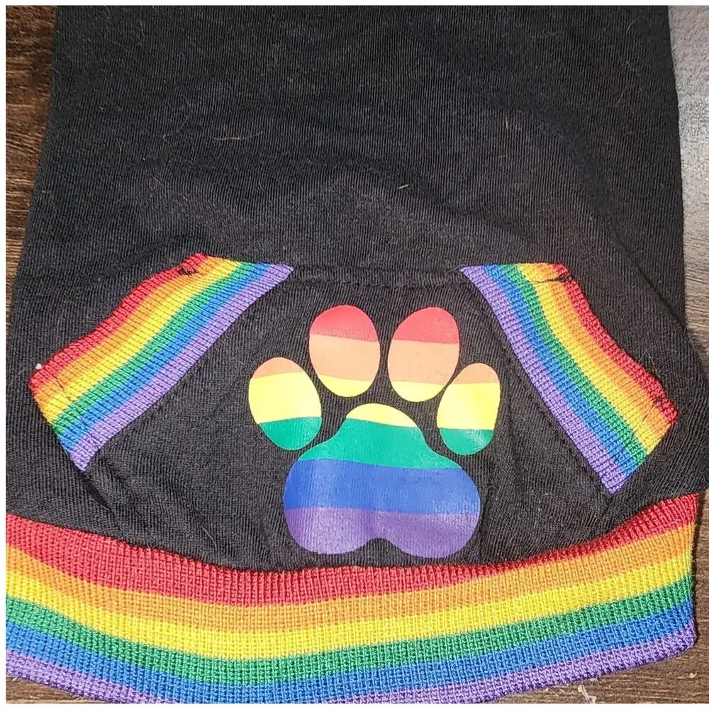 Zack & Zoey Pride Rainbow Pullover Dog Hoodie Small